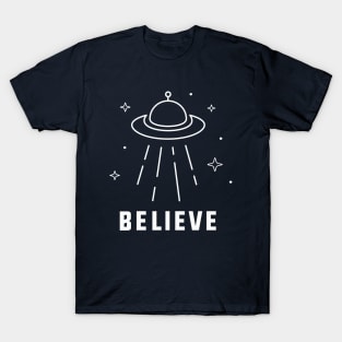 Retro minimal UFO Sci Fi T-Shirt